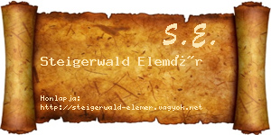 Steigerwald Elemér névjegykártya