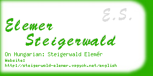 elemer steigerwald business card