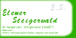 elemer steigerwald business card